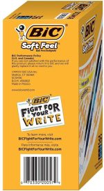 Выдвижная шариковая ручка BIC Soft Feel, средний наконечник (1,0 мм), черный и синий, 36 ШТ — изображение 4