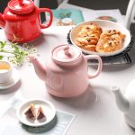 Фарфоровый чайник SWEEJAR с заварочным устройством и крышкой, чайная посуда на 30 унций с фильтром из нержавею — изображение 3