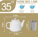 Фарфоровый чайник SWEEJAR с заварочным устройством и крышкой, чайная посуда на 30 унций с фильтром из нержавею — изображение 6