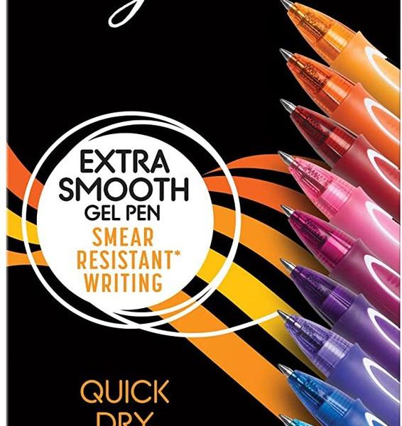Гелевые ручки BIC Gel-Ocity Quick Dry, выдвижная гелевая ручка среднего размера (0,7 мм), разные цвета, 12 шт
