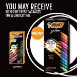 Гелевые ручки BIC Gel-Ocity Quick Dry, выдвижная гелевая ручка среднего размера (0,7 мм), разные цвета, 12 шт — изображение 2