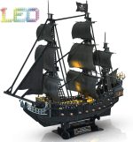 Модель корабля 3D для взрослых, Пиратский корабль со светодиодной подсветкой