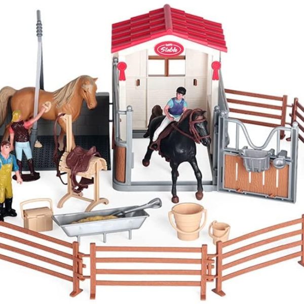 Фермерская конюшня с лошадьми и аксессуарами, игровой набор Horse Club с наездниками, обучающая игрушка