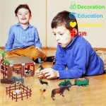 Мини-игрушечный сарай, ферма, игрушки, игровой набор, 66 шт., пластиковые фигурки животных и забор — изображение 8