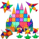 Магнитные строительные плитки прозрачные - 3D строительные кубики строительство - Набор 60шт - Детские игрушки — изображение 4