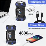 Перезаряжаемый светодиодный фонарик для кемпинга, 1500LM, 8 режимов, USB - аккумулятор  емкостью 4800 мач — изображение 3