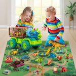 Машина для детей 3-5 лет, Triceratops Transport Car Carrier Truck с 8 фигурками динозавров