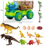 Машина для детей 3-5 лет, Triceratops Transport Car Carrier Truck с 8 фигурками динозавров — изображение 2
