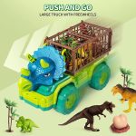 Машина для детей 3-5 лет, Triceratops Transport Car Carrier Truck с 8 фигурками динозавров — изображение 5