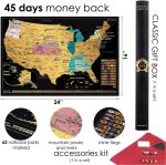 Подарочный набор 2 в 1 - Сотрите карту мира и сотрите карту США - Легко создать скретч-мир и объединение — изображение 5