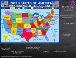 Карта США с плакатом с государственными флагами — ламинированный 35х50 см  — образовательный плакат — изображение 4