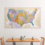 Международная гигантская классическая мегакарта США — плакат с картой США — лицевая ламинация 116х203 см — изображение 2