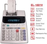 Калькулятор двухцветной печати Sharp EL-1801V 2,1 строк/с,10 см, черный/красный — изображение 3