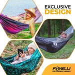 Кемпинговый гамак Foxelli нейлоновый портативный гамак для активного отдыха, пеших прогулок, походов — изображение 5