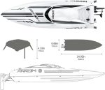 Радиоуправляемая бесколлекторная лодка Cheerwing со скоростью 30+ миль в час, большая гоночная лодка — изображение 4