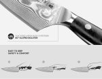 Набор дамасских ножей из 3 предметов ASETY, японские  кухонные ножи со стальным сердечником VG10 — изображение 3