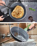 Набор сковородок 20 -25 -30 см Cook N Home с антипригарным покрытием и дном совместимым с индукцией 3 шт. — изображение 3