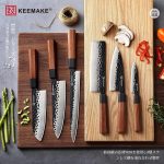 Японский нож для рыбы-филе с двойным скосом KEEMAKE с восьмиугольной деревянной ручкой — изображение 9