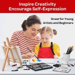 Набор для художественной живописи из 59 акриловых красок для детей, настольный мольберт, кисти и т.п. — изображение 3