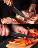 Набор ножей Astercook, набор кухонных ножей со встроенной точилкой из 15 предметов из немецкой стали — изображение 6