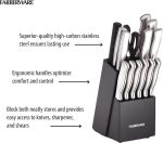 Набор кухонных ножей Farberware из 15 предметов с деревянным блоком — изображение 8