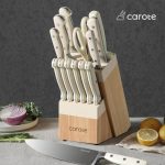 Набор ножей CAROTE из 14 предметов с блоком, кованый набор ножей с острым лезвием — изображение 6