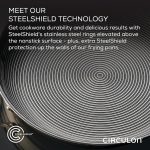 Набор сковород Circulon с гибридным покрытием Steel Shield и антипригарным покрытием, 22 и 25 см (2 штуки) — изображение 4