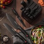 Набор ножей Astercook 15 предметов, Кухонные ножи со встроенной точилкой — изображение 6