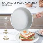 Глубокая сковорода с крышкой 25 см, Керамический сотейник Sensarte с антипригарным покрытием с индукцией — изображение 2