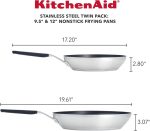 Набор сковород с антипригарным покрытием KitchenAid, 2 штуки — изображение 2