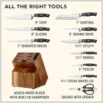 Набор кухонных ножей Chicago Cutlery 18 предметов с деревянным блоком и встроенной точилкой — изображение 2