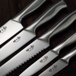 Набор кованых кухонных ножей с дубовым деревянным блоком SIXILANG 8 предметов — изображение 6