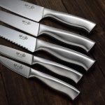 Набор кованых кухонных ножей с дубовым деревянным блоком SIXILANG 8 предметов — изображение 8