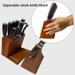 Набор кухонных ножей KNIFAST из 16 предметов с деревянным блоком, набор ножей для шеф-повара ультра острый — изображение 2