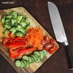 Набор кухонных ножей KNIFAST из 16 предметов с деревянным блоком, набор ножей для шеф-повара ультра острый — изображение 6