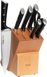 Набор кухонных ножей T-fal Ice Force с деревянным блоком из 8 предметов