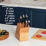 Набор кухонных ножей T-fal Ice Force с деревянным блоком из 8 предметов — изображение 2