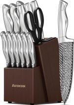 Набор кухонных ножей Astercook из 15 предметов со встроенной точилкой для ножей