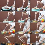 Набор кухонных принадлежностей, набор кухонных инструментов, набор лопаток и ложек с подставкой — изображение 5
