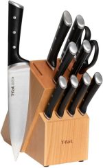 Набор кухонных ножей T-fal Ice Force и деревянный блок, 11 предметов