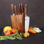 Ножи кухонные MSY BIGSUNNY, набор ножей шеф-повара из немецкой стали с ручкой из дерева Pakkawood 7 предметов — изображение 4