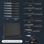 Набор кухонных ножей с магнитным держателем SipLip, набор острых кухонных ножей из15 предметов — изображение 2