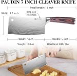 Нож-тесак PAUDIN, сверхострый нож для мяса с деревянной ручкой — изображение 2