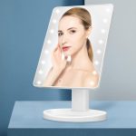 Зеркало для макияжа Kookin с подсветкой и 16 светодиодными лампами, регулируемый сенсорный экран — изображение 8