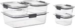Герметичные контейнеры для хранения пищевых продуктов Rubbermaid Brilliance с герметичными крышками 5 шт — изображение 2