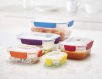 Набор пластиковых контейнеров для хранения пищевых продуктов с крышками - 5 шт/ Многоцветный — изображение 5
