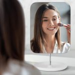 Зеркало для макияжа Lfoyou с подставкой и вращением на 360 ° — изображение 5