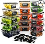 Набор контейнеров для хранения пищевых продуктов с крышками 16 шт, Герметичные пластиковые контейнеры