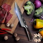 Набор ножей из 7 предметов LXSEREY с блоком для кухни и магнитный держатель с эргономичной ручкой — изображение 7