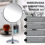 Двустороннее зеркало для макияжа с увеличением 10X и 1X с подставкой в подарочной упаковке — изображение 7